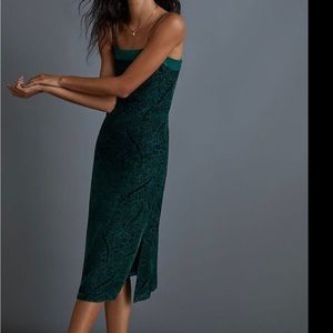 Anthropologie Aria Burnout Velvet Slip Dress